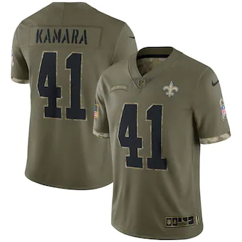 mens nike alvin kamara olive new orleans saints 2022 salute